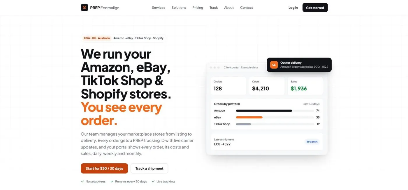 PREP Ecomalign marketplace fulfilment platform