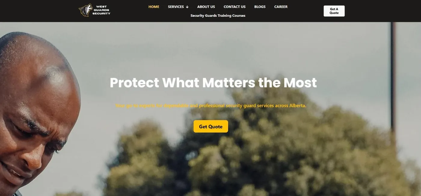 West Guards Security website